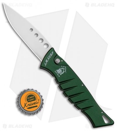 Piranha Amazon Automatic Knife Green (3.45" Mirror)