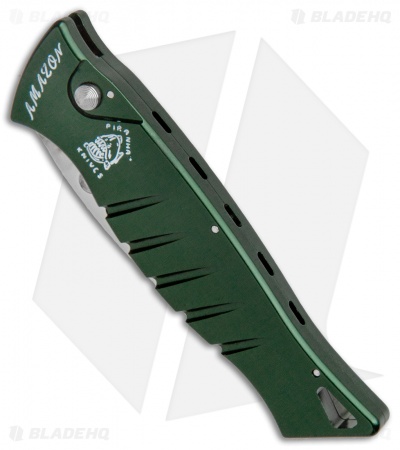 Piranha Amazon Automatic Knife Green (3.45" Mirror)