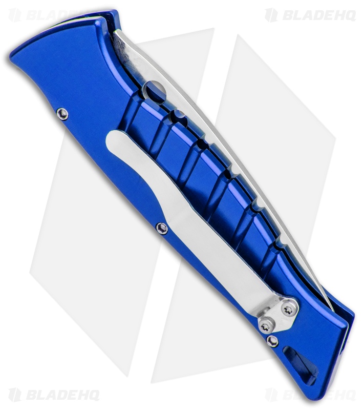 Piranha Amazon Automatic Knife Blue (3.45" Mirror Serr)