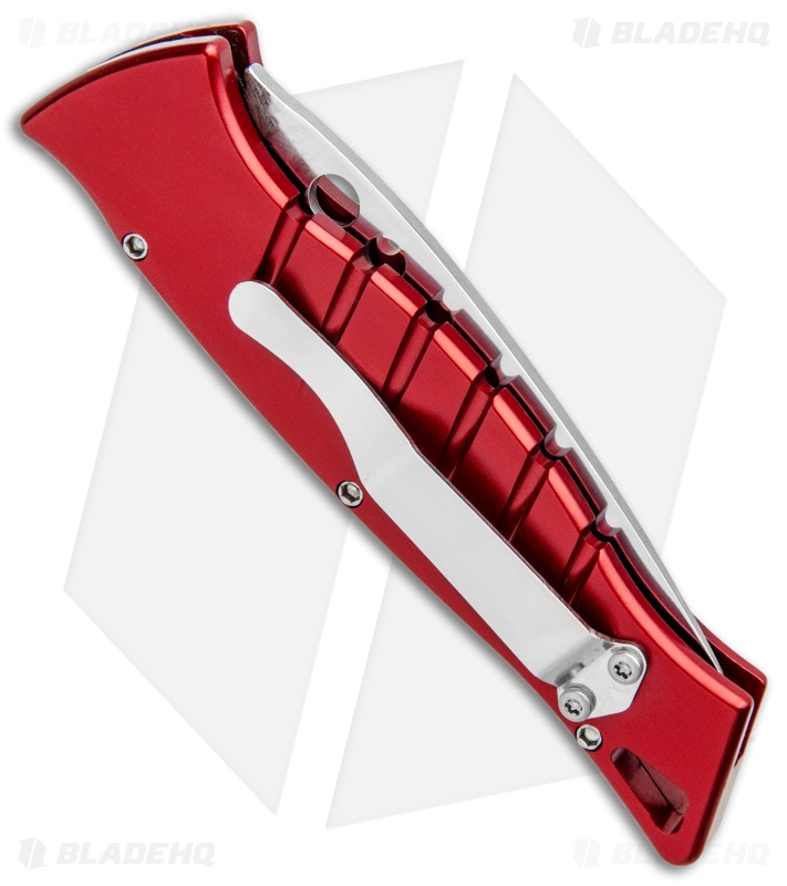 Piranha Amazon Red Automatic Knife (3.45" Mirror Plain)