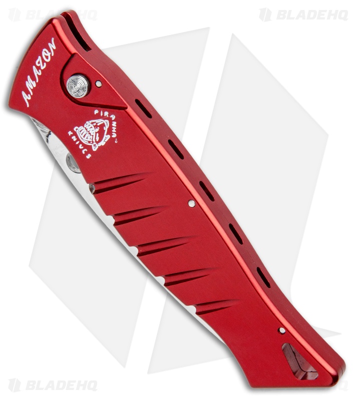Piranha Amazon Red Automatic Knife (3.45" Mirror Plain)