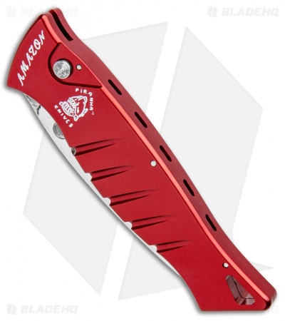 Piranha Amazon Red Automatic Knife (3.45" Mirror Plain)