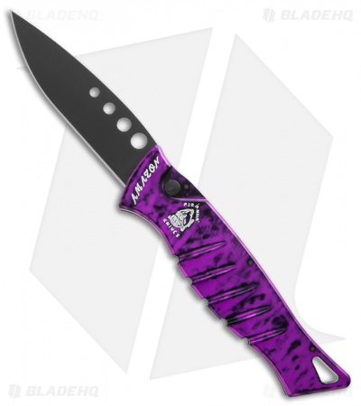 Piranha Amazon Automatic Knife Plum Tactical (3.45" Black)