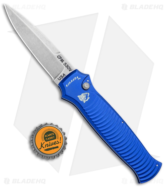 Piranha Bodyguard Automatic Knife Blue (3.3" Stonewash)