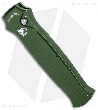 Piranha Bodyguard Automatic Knife Green (3.3" Stonewash)