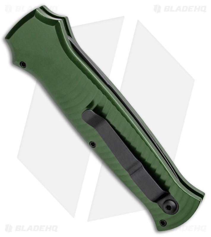 Piranha Bodyguard Automatic Knife Green Tactical (3.3" Black Plain)