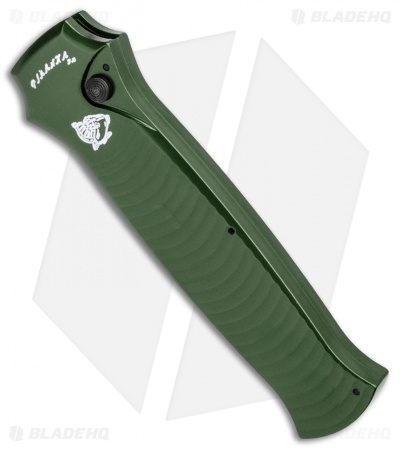 Piranha Bodyguard Automatic Knife Green Tactical (3.3" Black Plain)