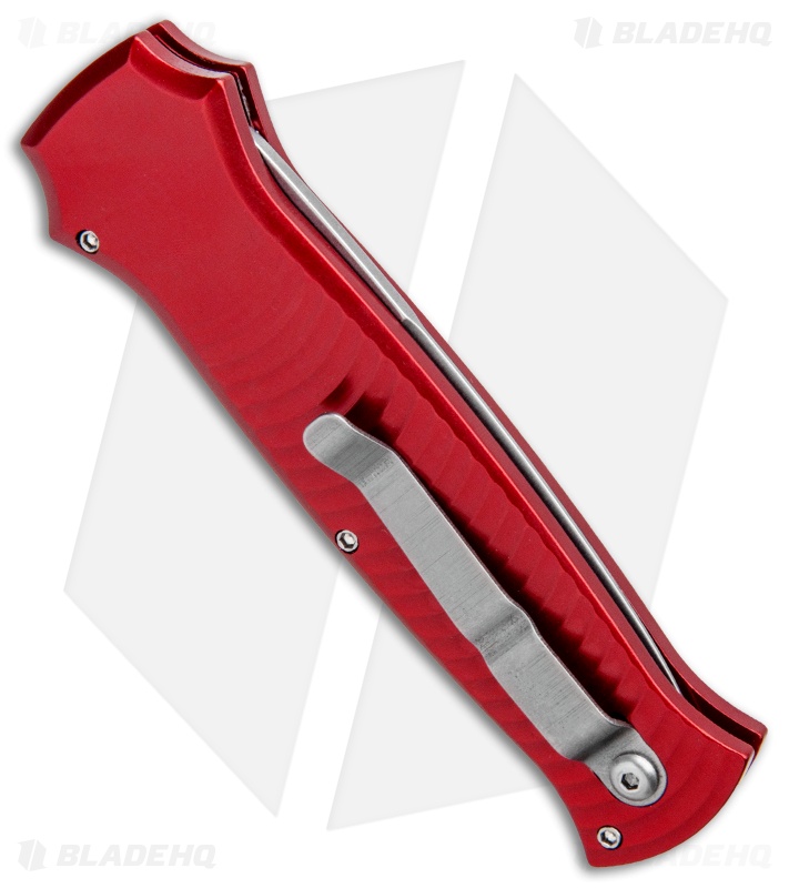 Piranha Bodyguard Automatic Knife Red (3.3" Stonewash)
