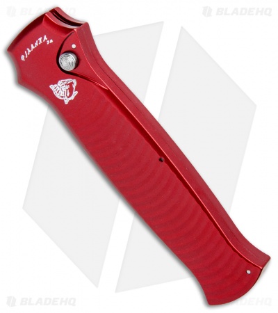Piranha Bodyguard Automatic Knife Red (3.3" Stonewash)