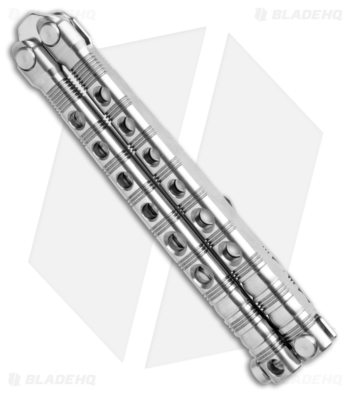 Piranha Swinger Balisong Butterfly Knife Satin Titanium (4.75" Mirror)