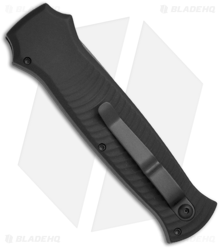 Piranha Bodyguard Automatic Knife Black Tactical (3.3" Black Serr)