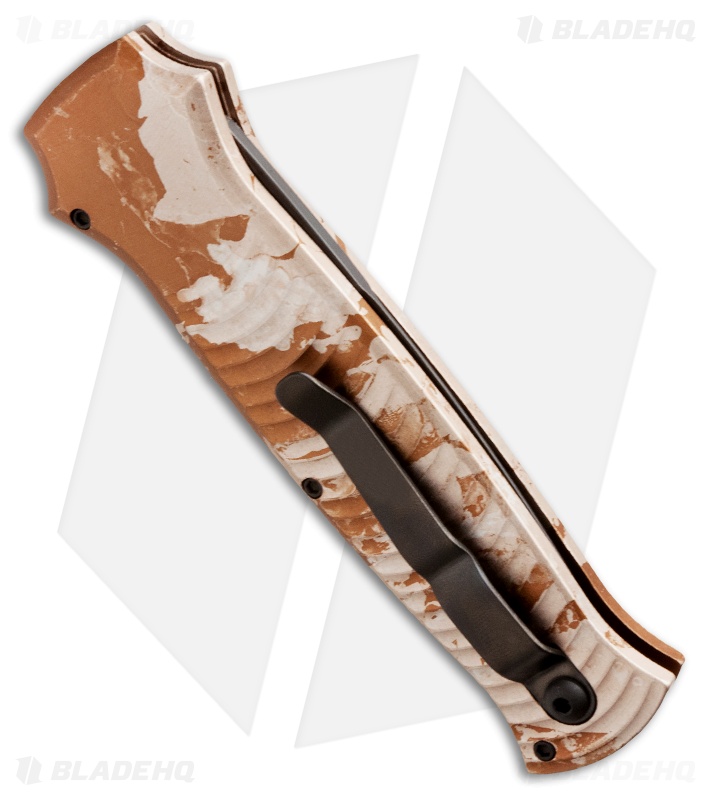 Piranha Bodyguard Automatic Knife Desert Camo (3.3" Black)