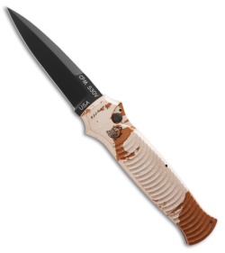 Piranha Bodyguard Automatic Knife Desert Camo (3.3" Black)