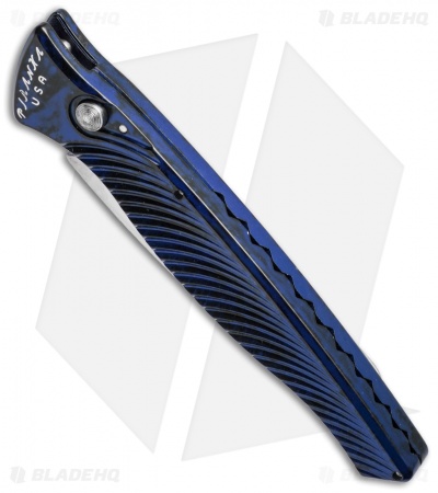 Piranha DNA Automatic Knife Blue Marble (3.25" Mirror Serr)