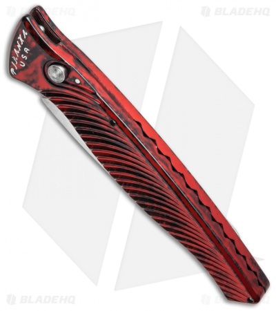 Piranha DNA Automatic Knife Red Marble (3.25" Mirror Serr)