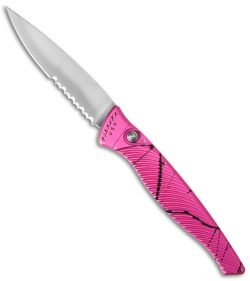 Piranha DNA Automatic Knife Pink Vein (3.25" Mirror Serr)