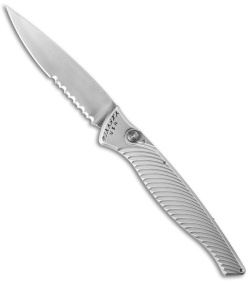 Piranha DNA Automatic Knife Silver (3.25" Mirror Serr)