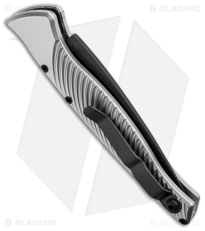 Piranha DNA Automatic Knife Silver Tactical (3.25" Black Serr)