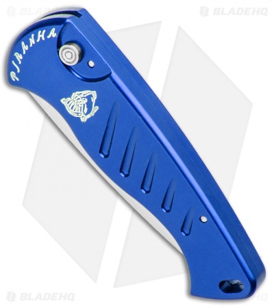 Piranha Fingerling Blue Automatic Knife (2.5" Mirror)