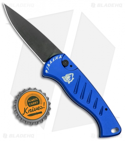 Piranha Fingerling Automatic Knife Blue Tactical (2.5" Black)