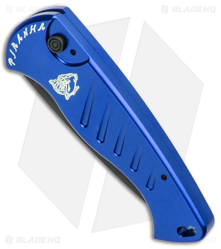 Piranha Fingerling Automatic Knife Blue Tactical (2.5" Black)