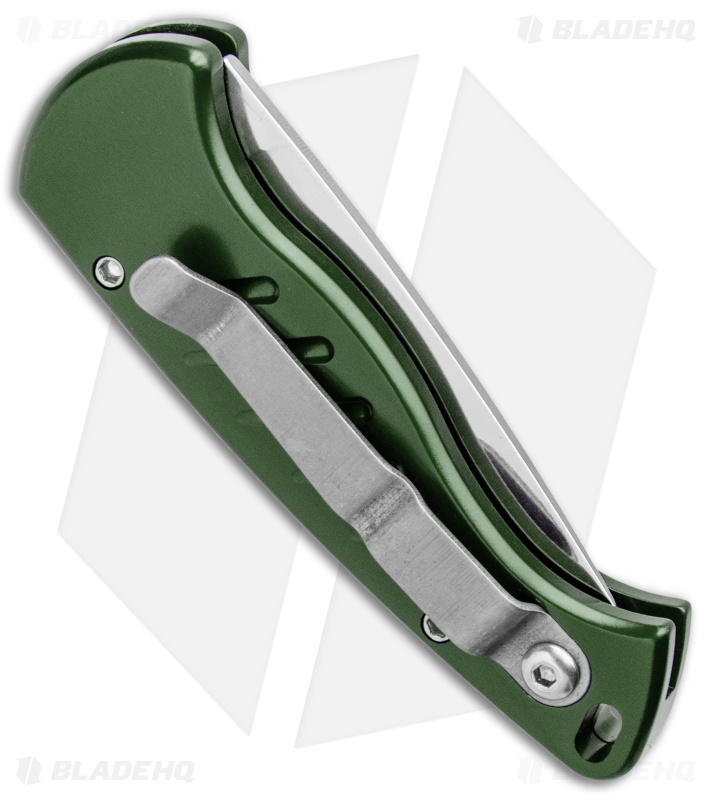 Piranha Fingerling Green Automatic Knife (2.5" Mirror Plain)