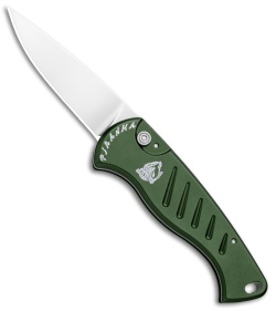 Piranha Fingerling Green Automatic Knife (2.5" Mirror Plain)