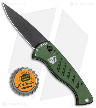 Piranha Fingerling Automatic Knife Green (2.5" Black)
