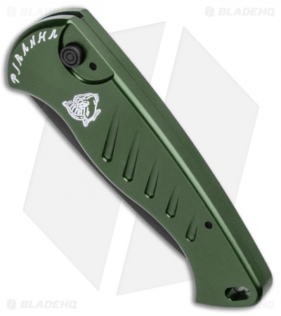 Piranha Fingerling Automatic Knife Green (2.5" Black)
