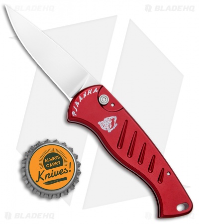 Piranha Fingerling Automatic Knife Red (2.5" Mirror)