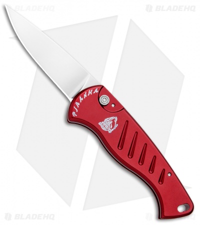 Piranha Fingerling Automatic Knife Red (2.5" Mirror)