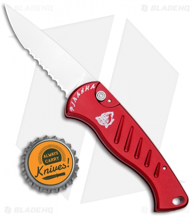 Piranha Fingerling Automatic Knife Red (2.5" Mirror Serr)