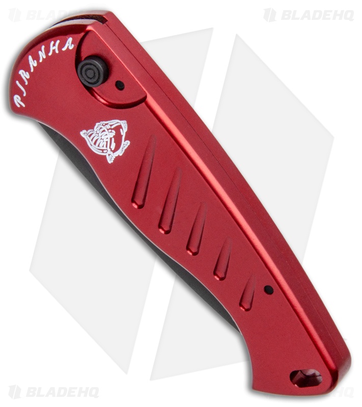Piranha Fingerling Automatic Knife Red Tactical (2.5" Black)