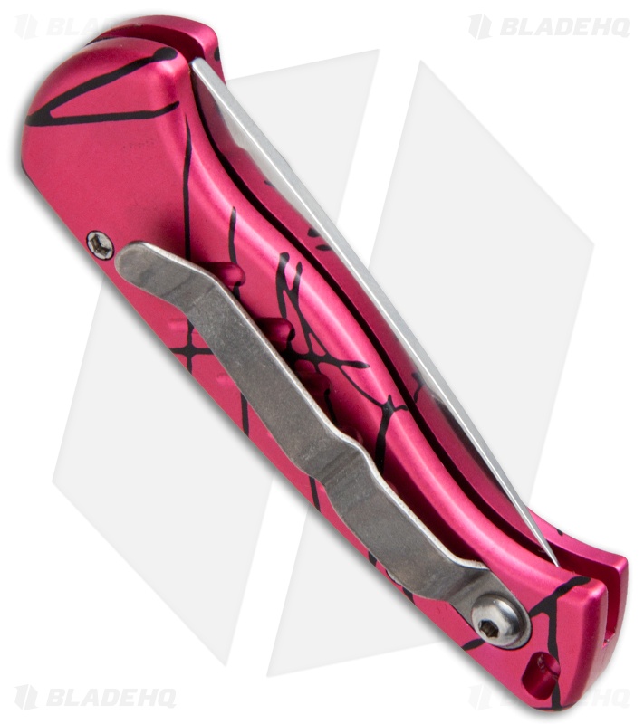 Piranha Fingerling Hot Pink Automatic Knife (2.5" Mirror Plain)