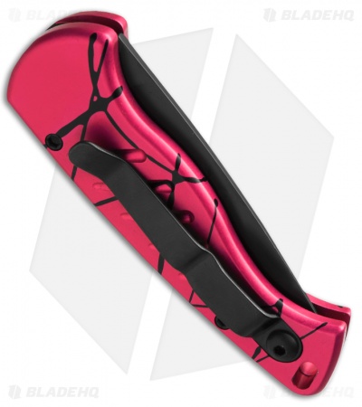 Piranha Fingerling Hot Pink Tactical Automatic Knife (2.5" Black Plain)