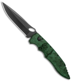 Piranha Mini Predator Green/Black Tactical Automatic Knife (3.5" Black)