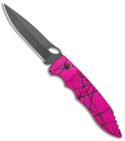 Piranha Mini Predator Purple/Black Tactical Automatic Knife (3.5" Black)