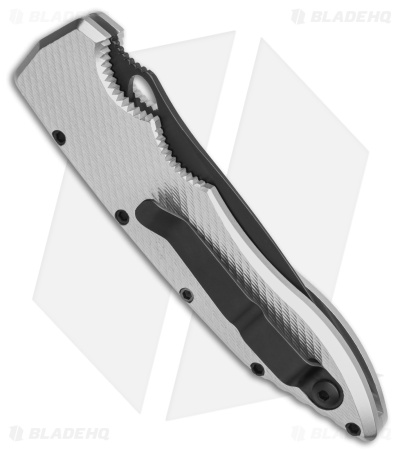 Piranha Mini Predator Tactical Automatic Knife Silver (3.5" Black )