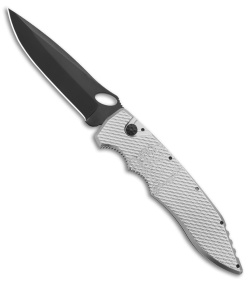 Piranha Mini Predator Tactical Automatic Knife Silver (3.5" Black )