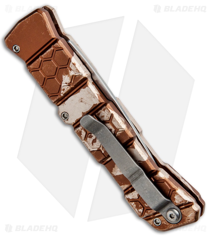 Piranha 21 Tactical Automatic Knife Tan Camo (3.375" Mirror) P-21C