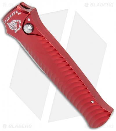 Piranha Mini-Guard Automatic Knife Red (2.9" Stonewash Serr)