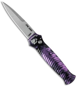 Piranha Mini-Guard Automatic Knife Plum (2.9" Stonewash)