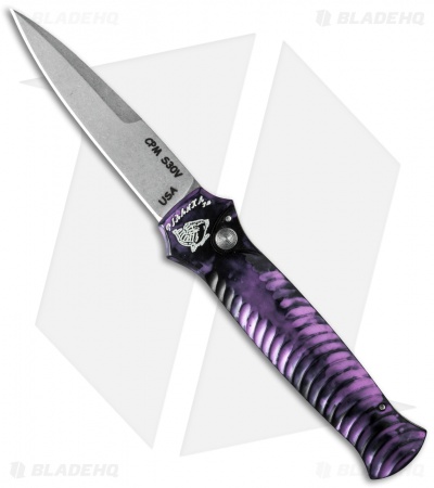 Piranha Mini-Guard Automatic Knife Plum (2.9" Stonewash)