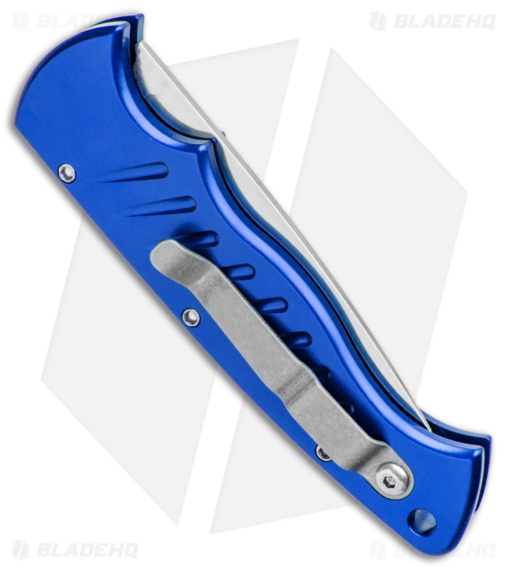 Piranha Blue P-1 Pocket Automatic Knife (3.2" Mirror Plain)