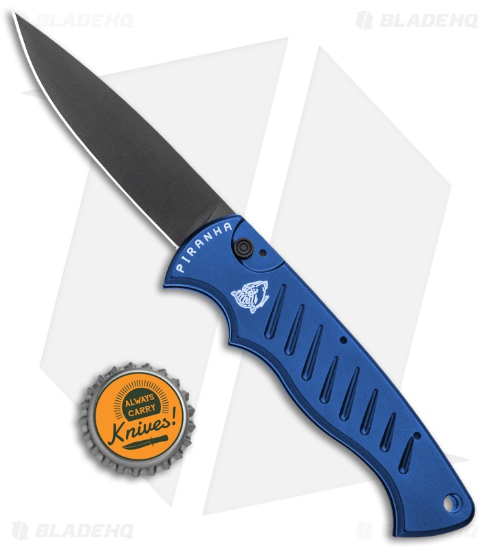 Piranha P-1 Pocket Automatic Knife Blue Tactical (3.2" Black)