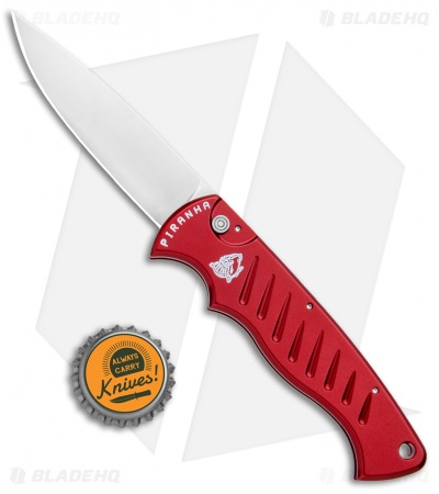 Piranha P-1 Pocket Automatic Knife Red (3.2" Mirror)