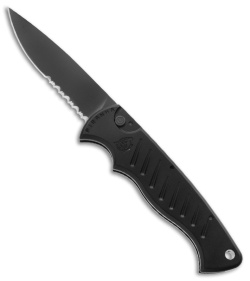 Piranha Pocket Automatic Knife Tactical (3.2" Black Serr)