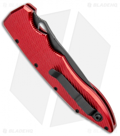 Piranha Predator Automatic Knife Red Tactical (4.1" Black)