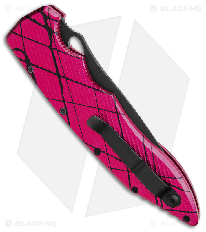 Piranha Predator Tactical Automatic Knife Pink (4.1" Black)
