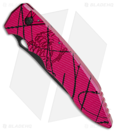 Piranha Predator Tactical Automatic Knife Pink (4.1" Black)